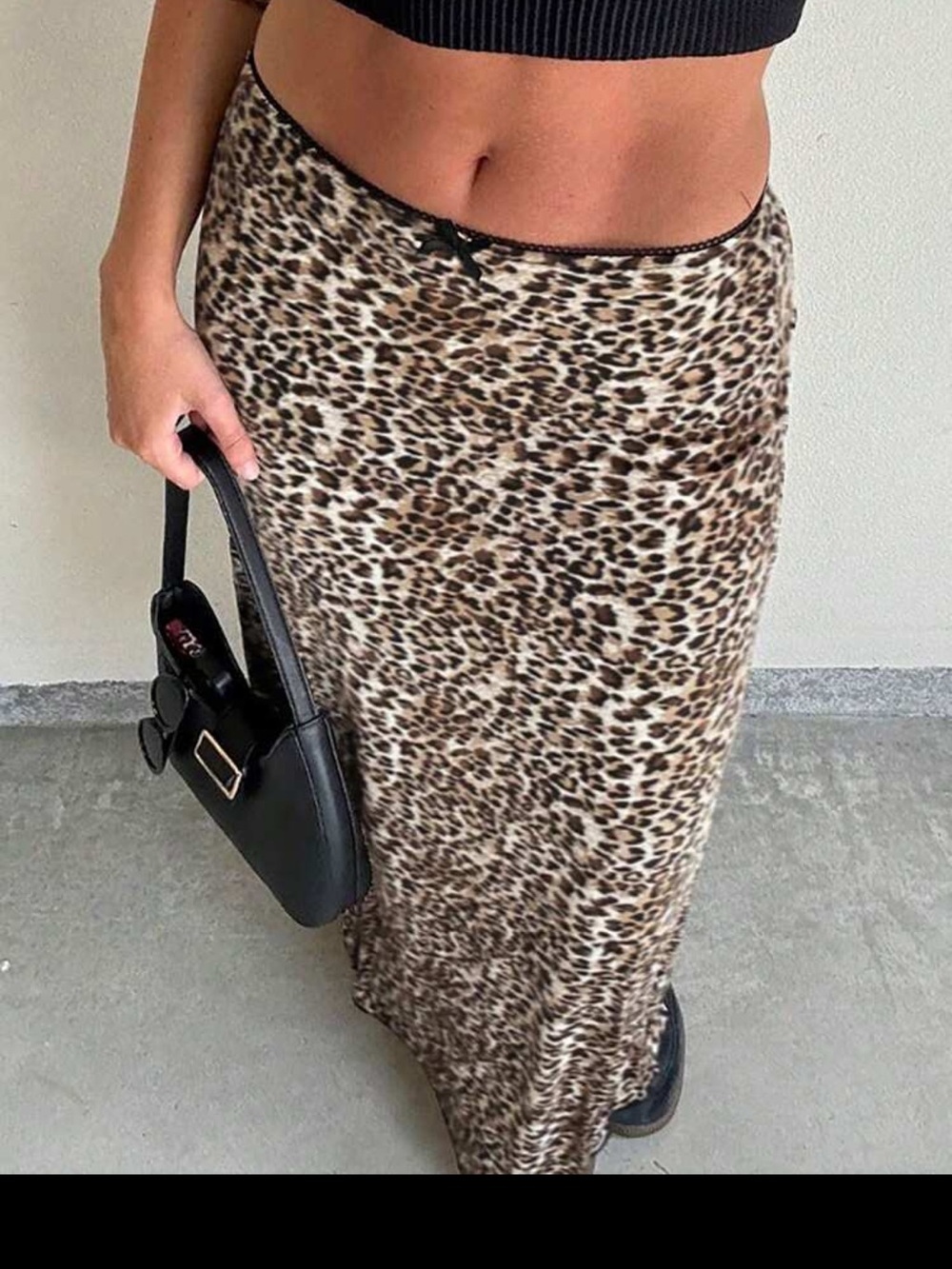 Vintage Leopard Maxi Skirt in Brown and Cream